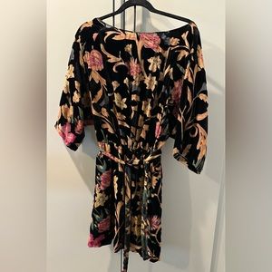 Zara mini dress black floral Small